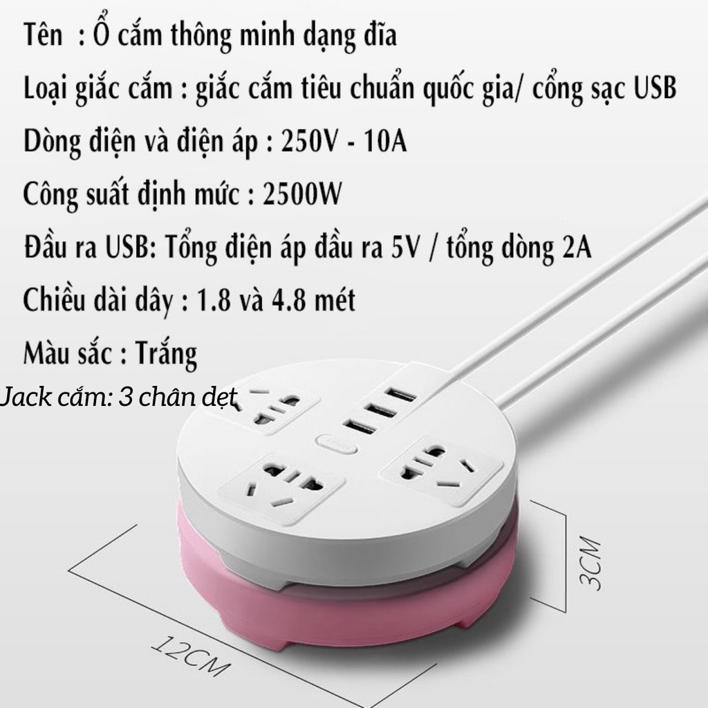 Ổ Điện, Ổ Cắm Điện Có 3 Loại Cổng Sạc Tiện Ích Thông Minh NOBITA OFFICIAL