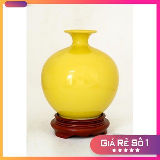 [GIÀU SANG] HOT🔥Bình hút lộc, lọ hoa hút tài lộc trơn may mắn gốm sứ bát tràng cao cấp màu vàng
