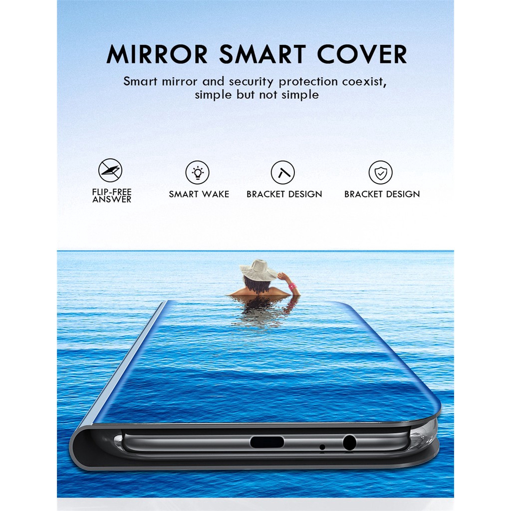 Xiaomi Note 10 / Note 10 Pro / CC9 Pro,CC9E / A3,CC9 / A3 lite,Redmi 8 , Note 8T,Xiaomi 10 ,Case,Smart Clear View Flip Stand Mirror Cover