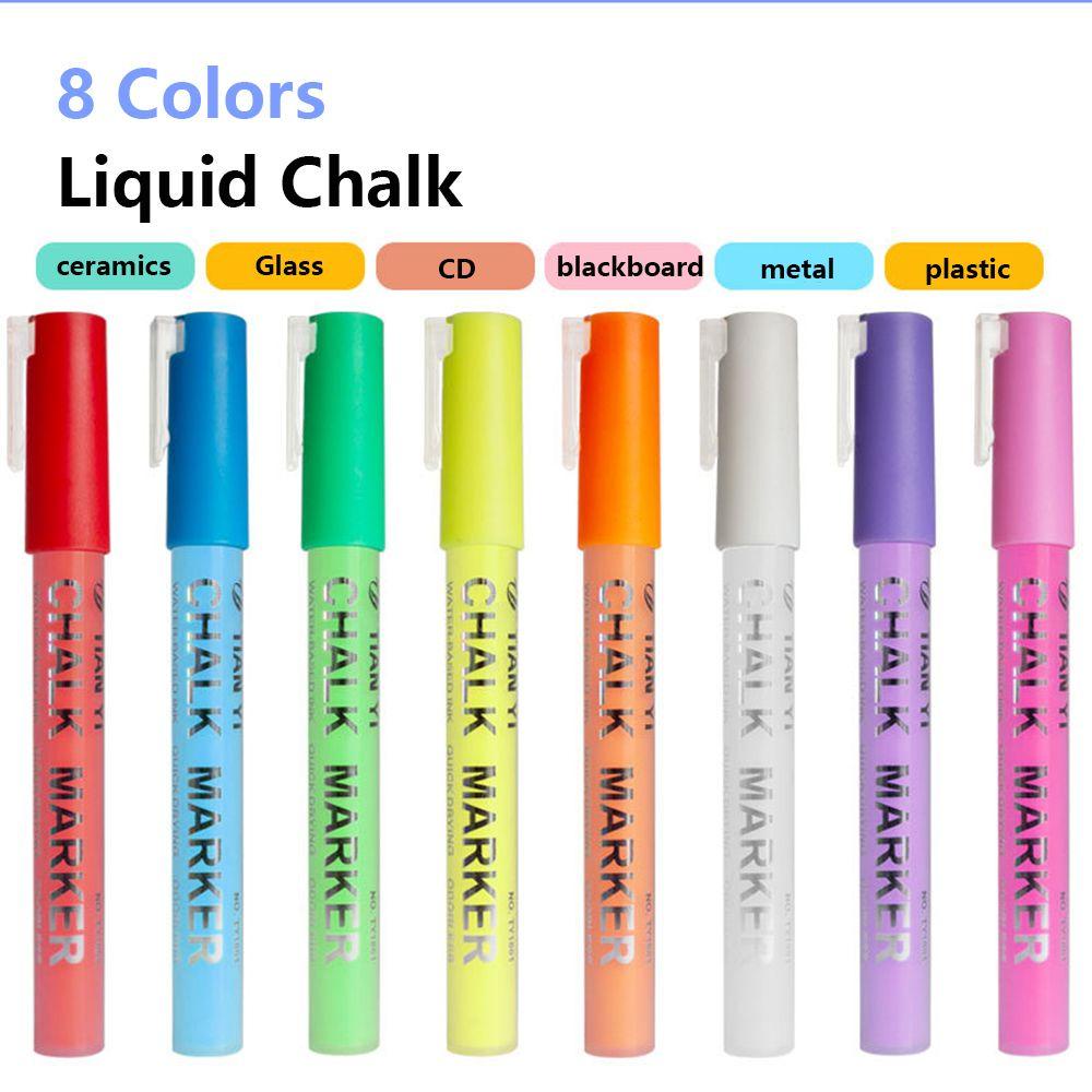 DORAW 8 Colors Liquid Chalk Environmental Multicolor Chalkboard Glass Windows Blackboard Pen