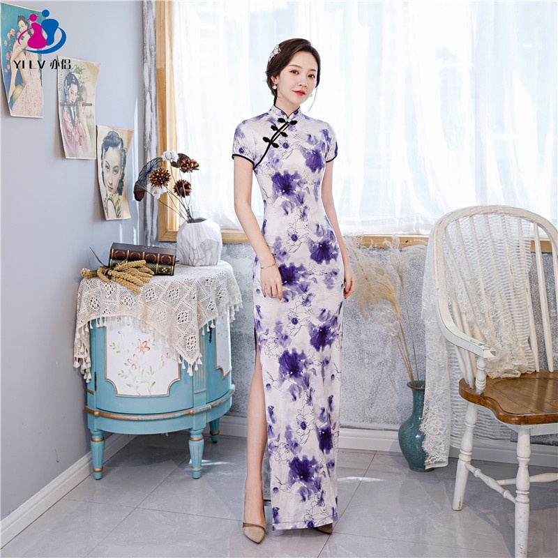 Sườn Xám Cách Tân Dáng Ôm Co Giãn Bốn Mặt Thời Trang Mới Cho Nữ 2022