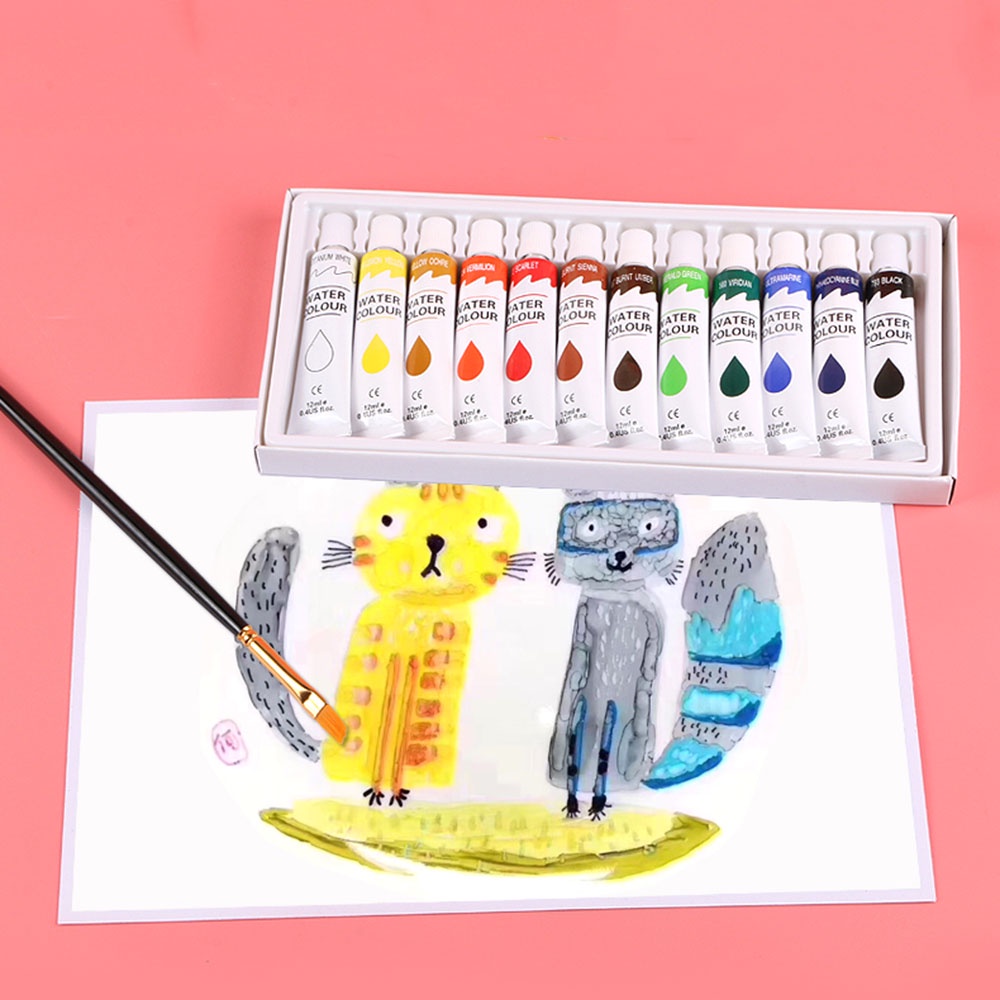 Bộ Màu Nước Acrylic 12ML Nhiều Màu Sắc Dành Cho Học Sinh Và Người Mới Bắt Đầu