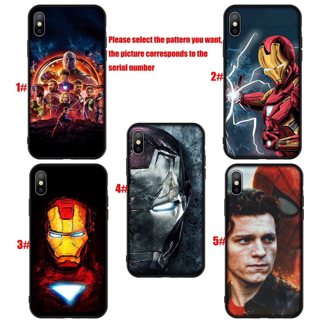 Ốp điện thoại silicone mềm hình Avengers Marvel Iron Man bảo vệ cho iPhone 11 Pro XR X XS Max 7 8 6 6s Plus