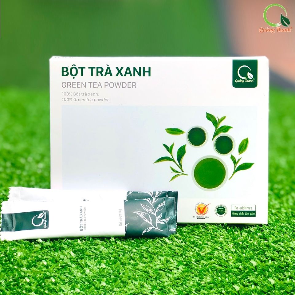 [CHÍNH HÃNG] Bột Trà Xanh Quảng Thanh 100% Nguyên Chất Sấy Lạnh - Chống lão hóa, Tốt tim mạch, não bộ - Hộp tiện lợi