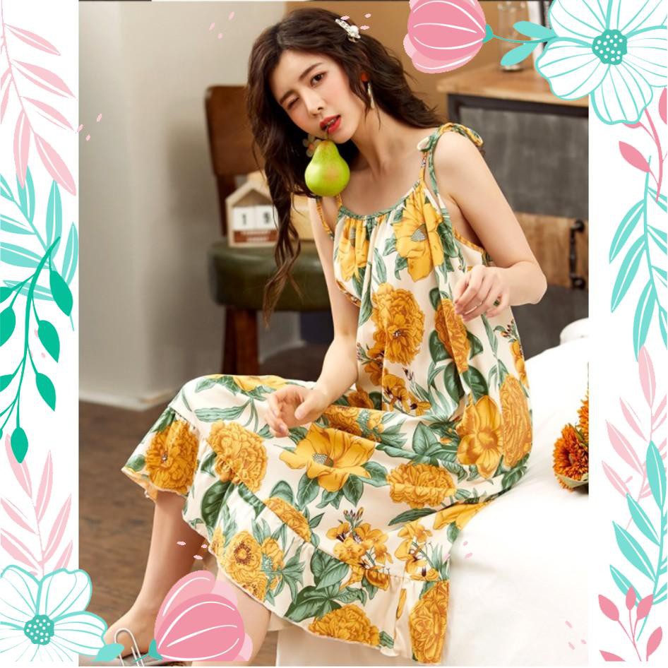 [Mã WAP15 hoàn 15% xu đơn 150k] Váy ngủ cotton dáng dài phong cách Hàn Quốc chất đẹp mát mịn -đồ mặc nhà nữ | WebRaoVat - webraovat.net.vn