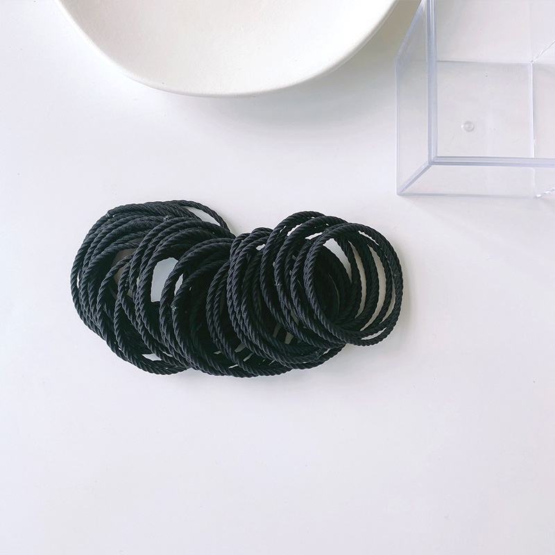 Hộp Mica 50 sợi thun cột tóc Hàn Quốc du lịch siêu dễ thương