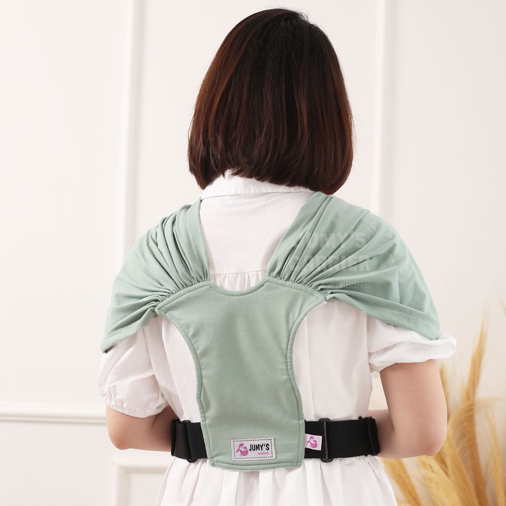 Địu vải cho bé JUMY'S, địu trẻ sơ sinh 10 tư thế với chất vải cotton cao cấp siêu dịu nhẹ, thoáng mát - Màu xanh mint