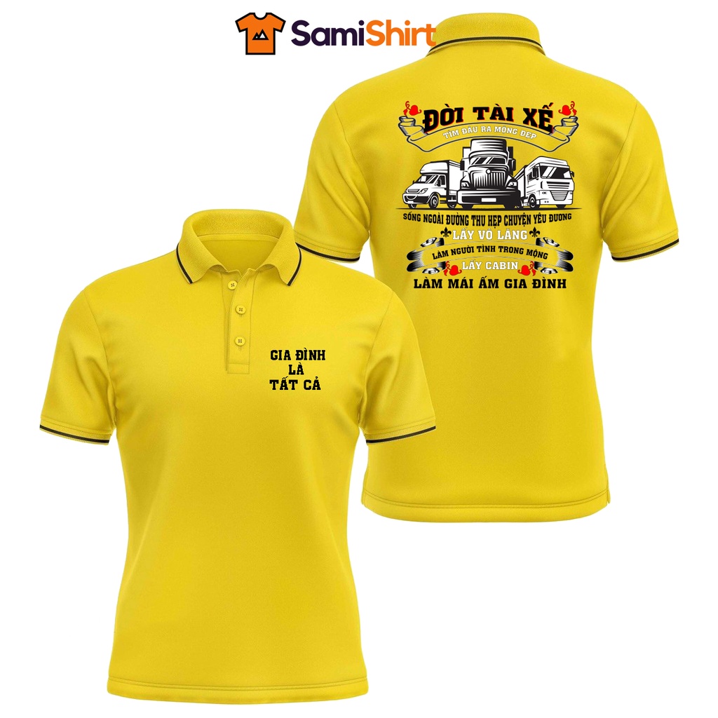 Áo Thun Logo Lái Xe Cổ Đứng Vải Cao Cấp Chất Liệu Poli Thoáng Mát