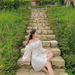 Đầm xô ren 2s rớt vai bèo
