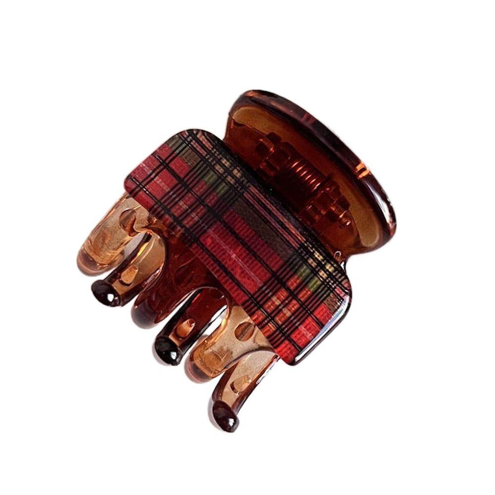 Kẹp Tóc Càng Cua / Càng Cua Axit Acetic Kẻ Sọc Ca Rô Thời Trang Hàn Quốc Đáng Yêu Dành Cho Bạn Nữ