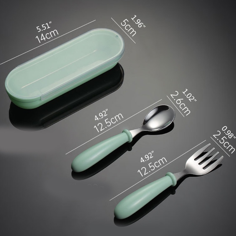 Bộ 6 Muỗng Nĩa Bằng Thép Không Gỉ An Toàn Cho Trẻ Em