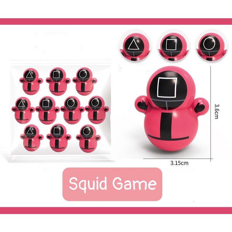 Lật đật squid game mini,  trò chơi con mực hot 2021 cho bé cute dễ thương giá rẻ an toàn đảm bảo [Ảnh thật cuối]