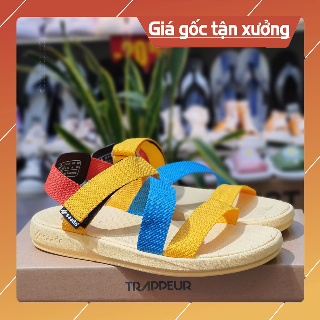 Sandal Saado nữ phối màu - Dép quai hậu đi học, đi chơi nhẹ êm, thời trang SE01, SE02, SE03