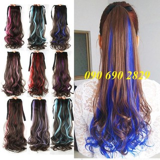 Tóc giả , Tóc cột line tím - WIG 032