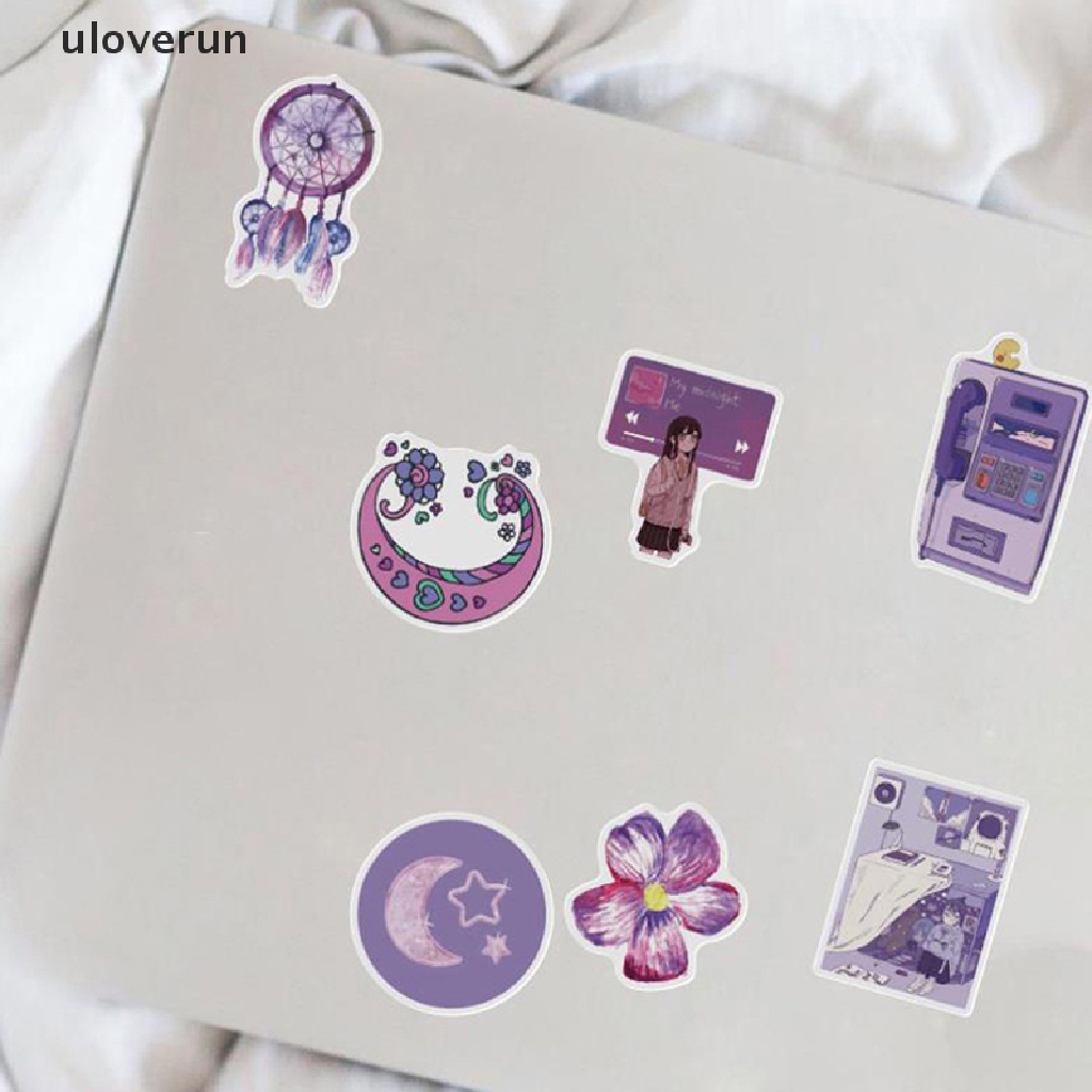 Bộ 50 Miếng Dán Trang Trí Ván Trượt / Guitar / Guitar Họa Tiết Hoạt Hình Graffiti Dễ Thương