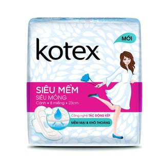 băng vệ sinh Kotex siêu mềm. gói 8 miếng. lốc 8 gói.