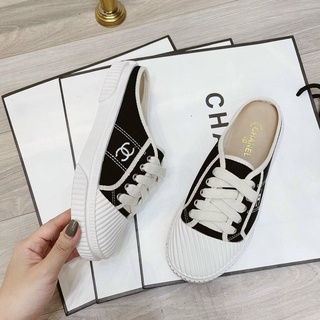 SỤC CHỮ THÊU, ĐẾ MỀM, ÊM CHÂN, GIÀY ĐẠP GÓT CHANEL HÓT NEW