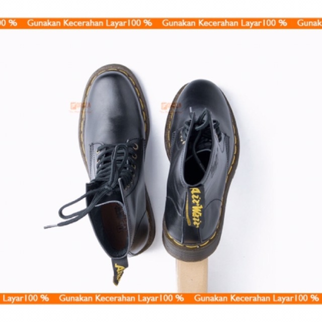 DR MARTENS Giày bốt da thật thiết kế trẻ trung hợp thời trang cho nam Giày Martens màu đen cá tính 1080