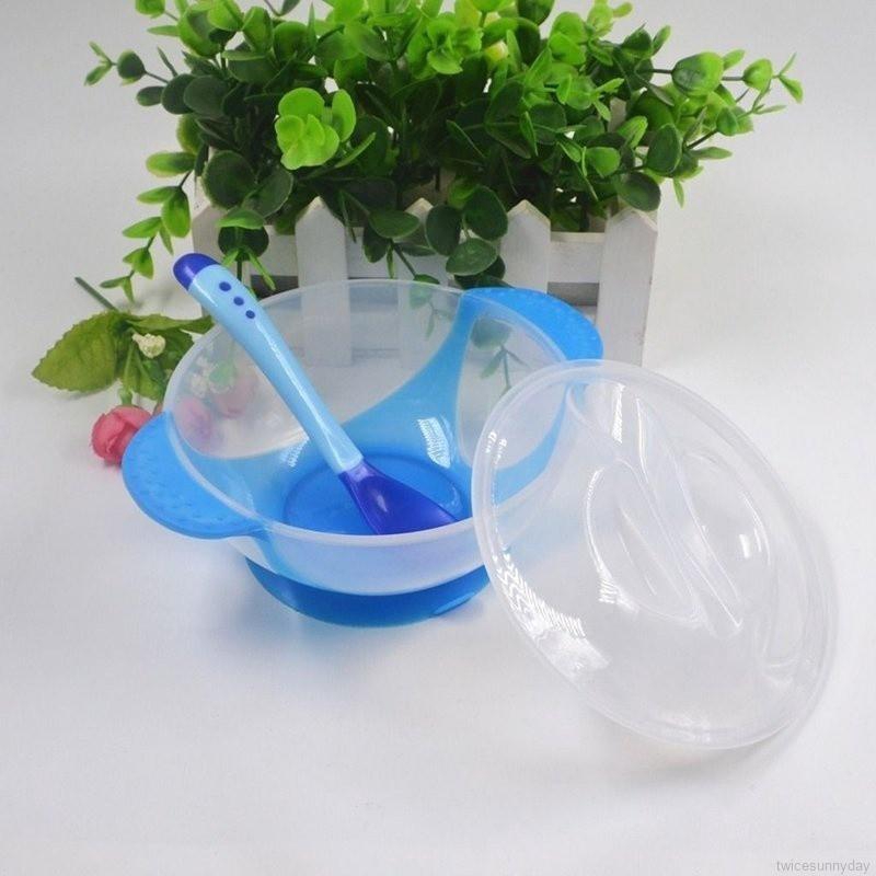 Set tô ăn kèm muỗng an toàn cho bé