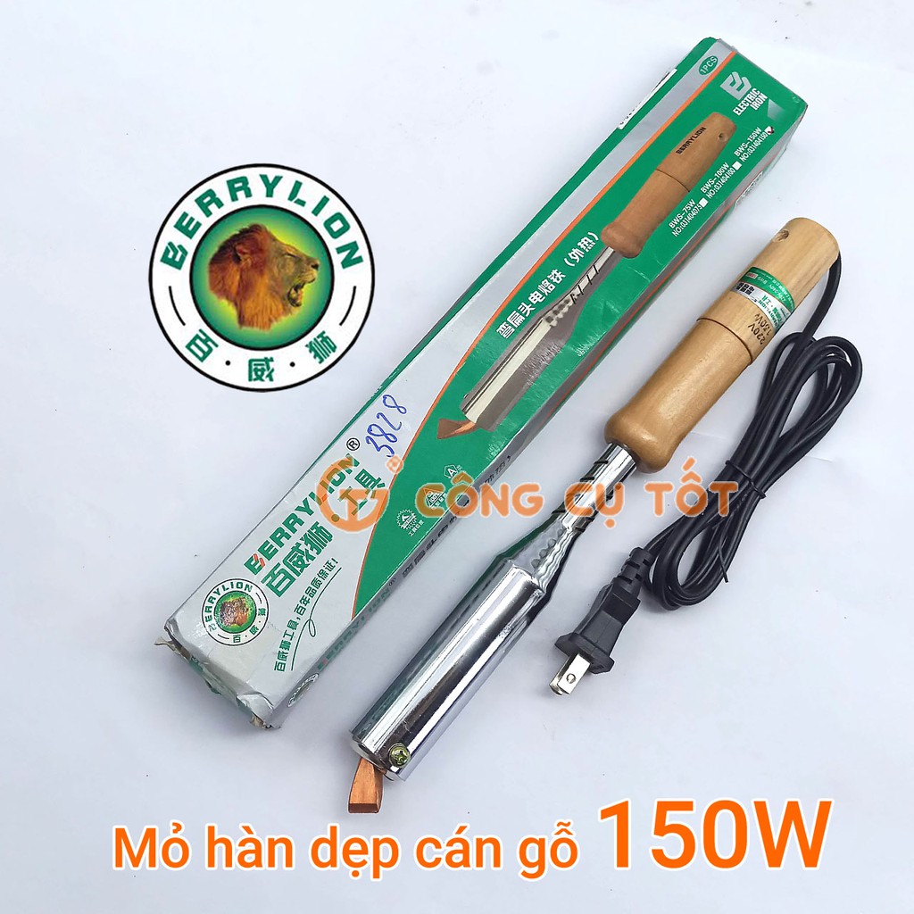 Mỏ hàn dẹp cán gỗ Berrylion 150w