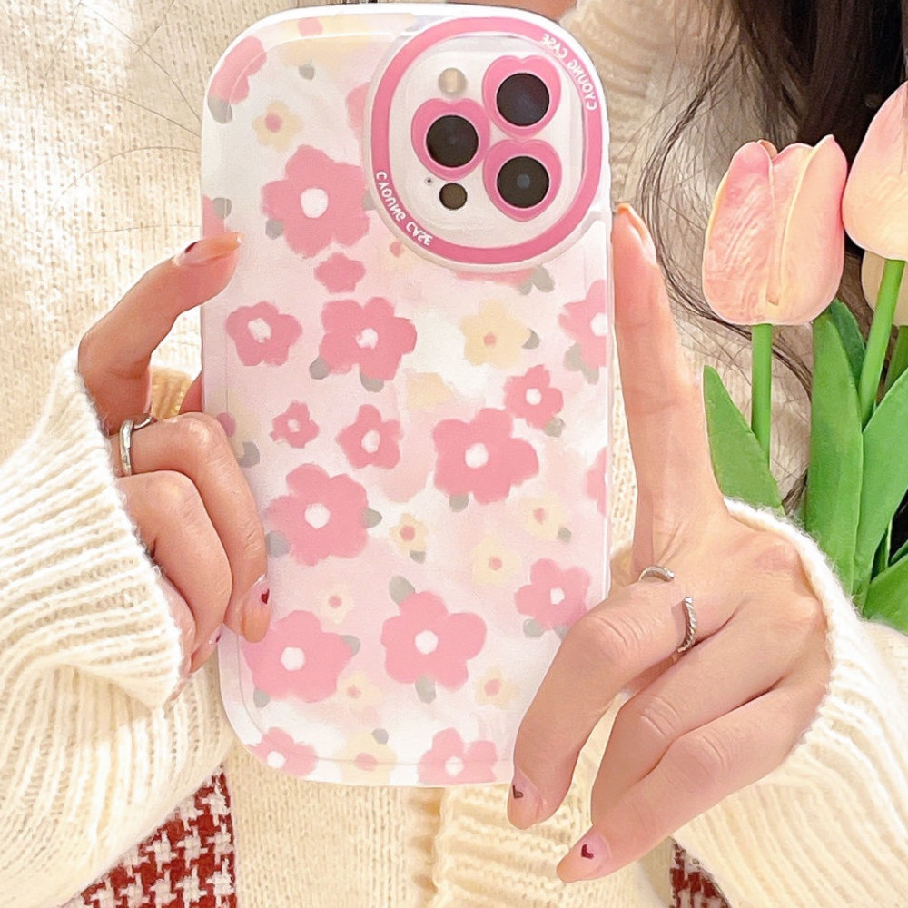 Ốp Điện Thoại In Họa Tiết Hoa Màu Hồng Cho IPhone 12 13 11 Pro Max X Xs Max Xr 7 8 Plus Saw7