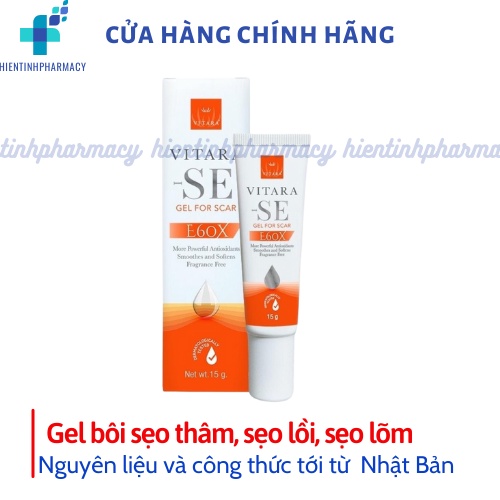 Gel thoa sẹo bằng hệ thống 3 phân tử Vitara - SE làm giảm quá trình hình thành sẹo, mờ sẹo thâm, sẹo mụn 15g