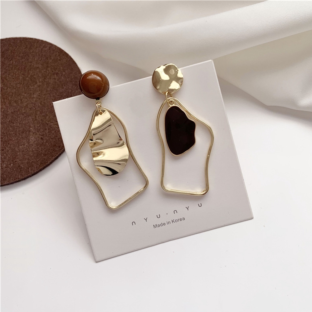 Hoa tai kim loại dáng dài thiết kế độc đáo phong cách thời trang cho nữ