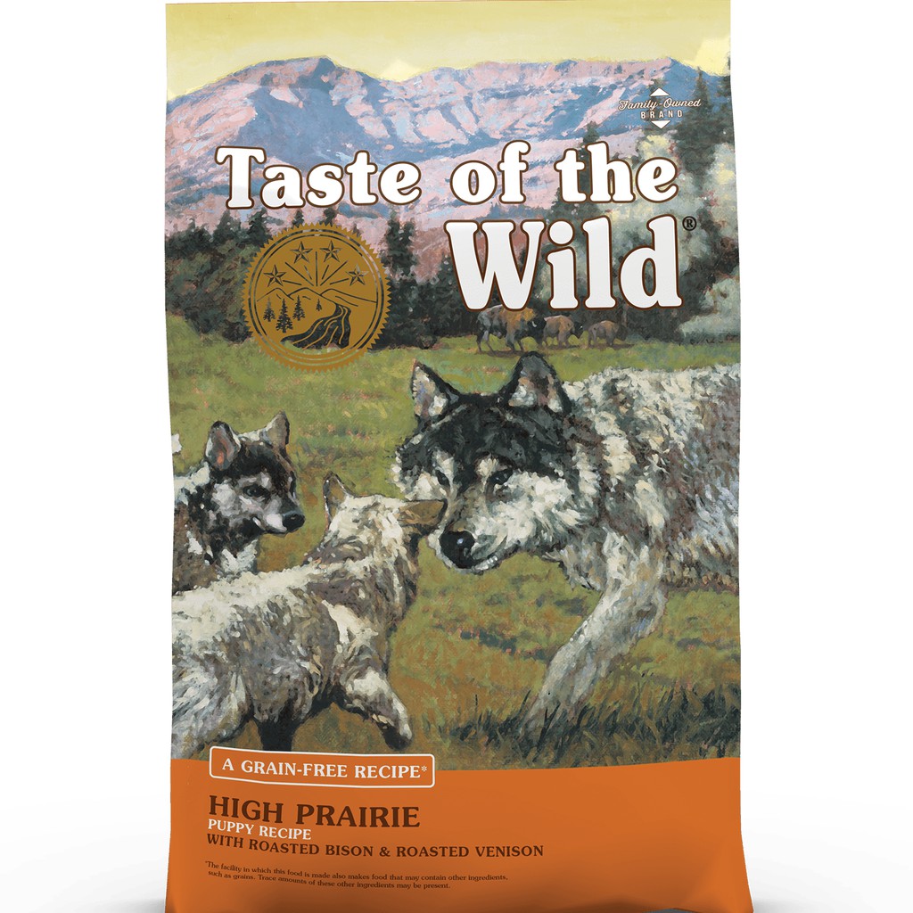 [DINH DƯỠNG CAO] 2KG THỨC ĂN HẠT CHO CHÓ CON TASTE OF THE WILD HIGH PRAIRIE PUPPY vị Bò Rừng và Nai Nướng