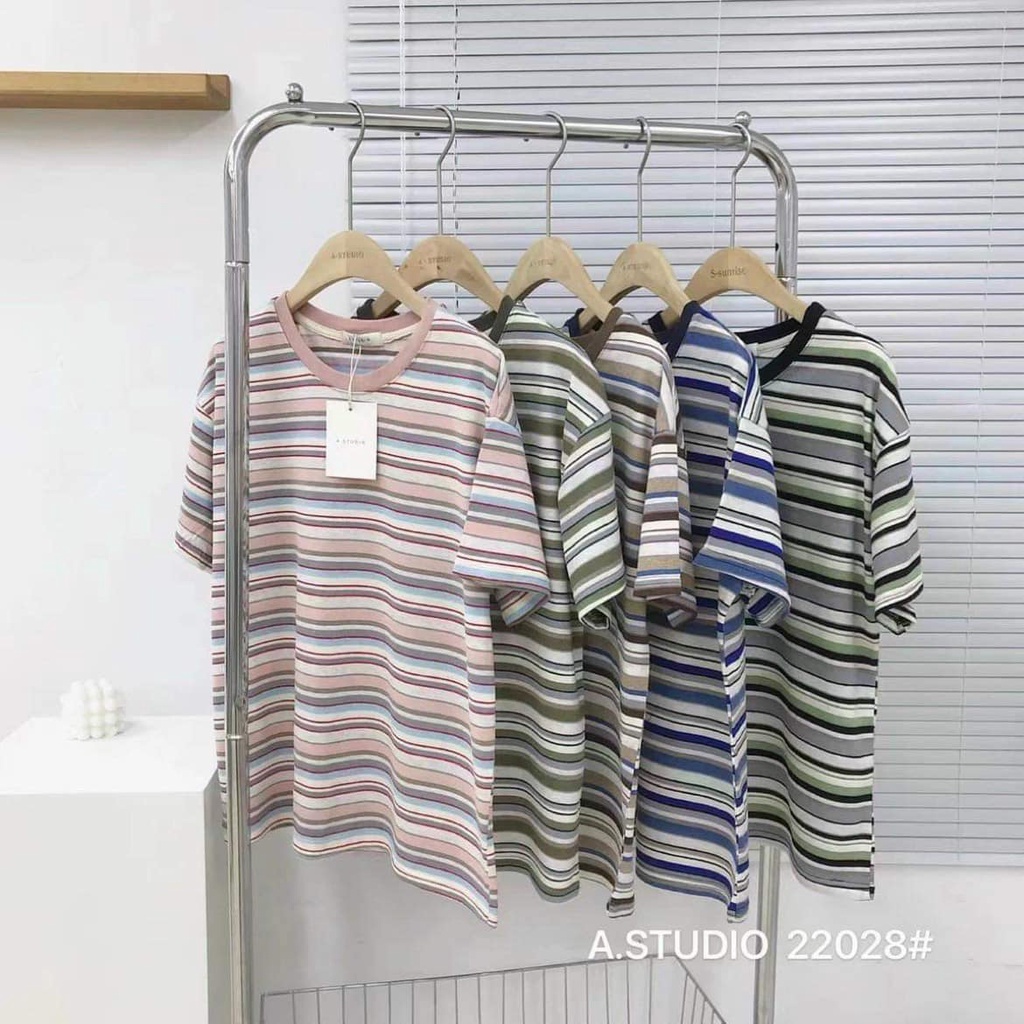 Áo phông pull kẻ ngang