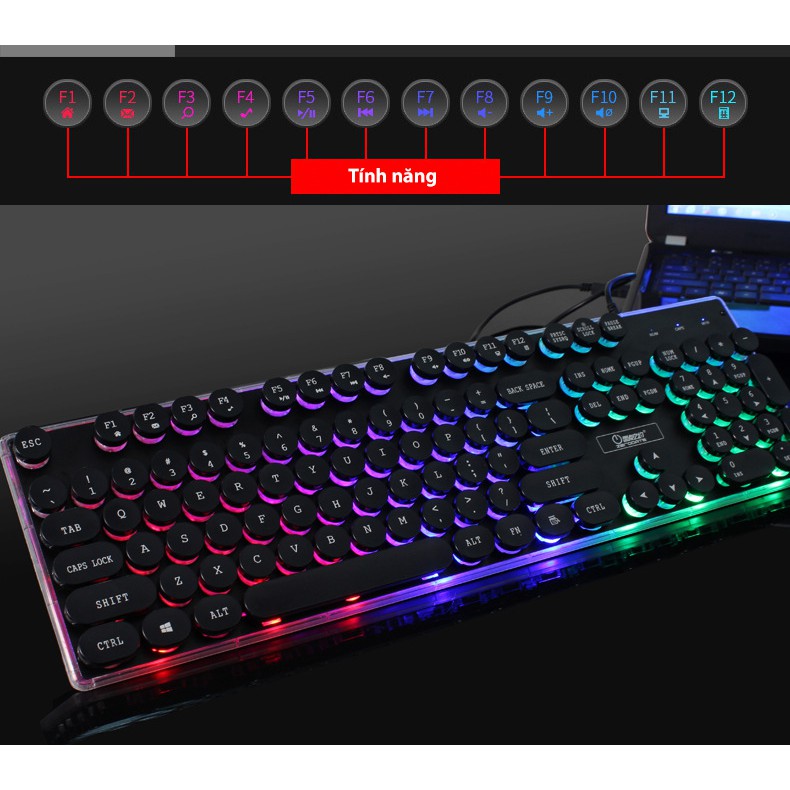 Bàn Phím Chuyên Game JK 705 Keycap Tròn LED 7 màu, LED Viền Siêu Đẹp ( BH 1 năm ) | WebRaoVat - webraovat.net.vn