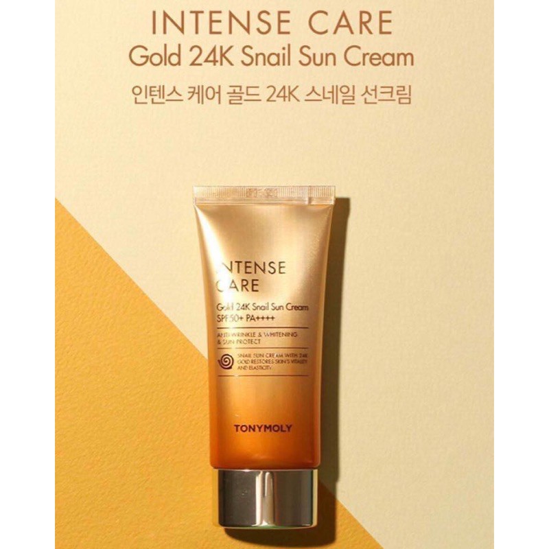 Kem chống nắng Tonymoly Intense Care Gold 24k Snail Sun Cream SPF50+ PA++++