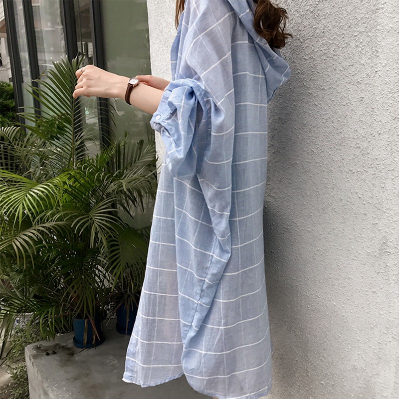 Áo khoác cotton dáng rộng có mũ trùm đầu