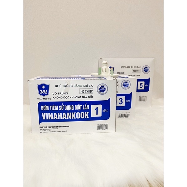 [ Chính Hãng] Bơm tiêm (xilanh) vô trùng Vinahankook, tiện dụng, ít lỗi, chắc chắn..