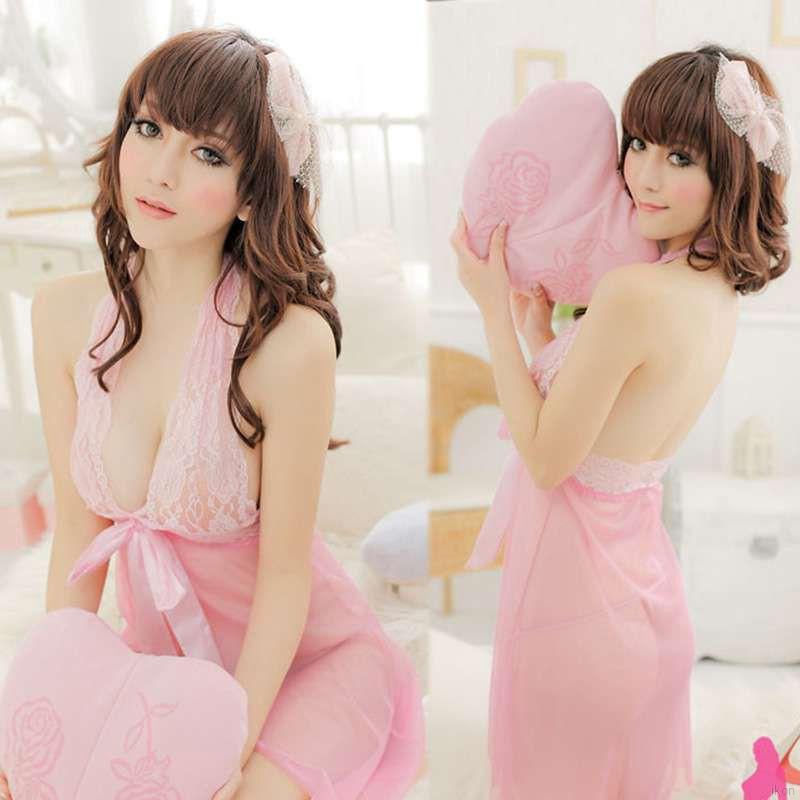 Set đầm ngủ xuyên thấu phối ren và quần lót chữ T quyến rũ dành cho nữ đầm hoa váy hoa nhí