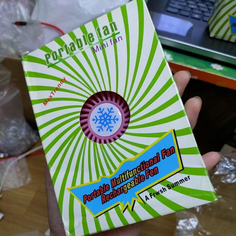 Quạt mini cầm tay sạc tích điện pin 1200mAh