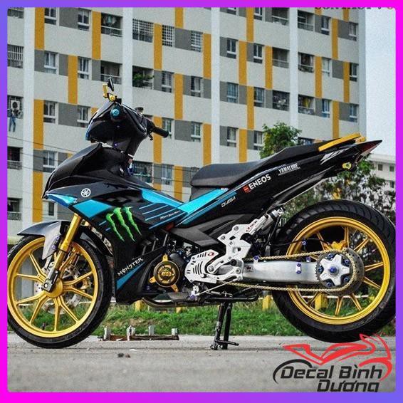 Tem Xe Exciter 150 Monter Xanh Ngọc Siêu Xịn Sò - Decal Chrome