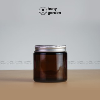 Cốc Đựng Nến Amber Nắp Bạc Nhỏ Heny Garden HN11 – Tự Làm Nến Thơm Handmade, Đựng Trà & Bột – Tặng Tinh Dầu Mẫu Thử