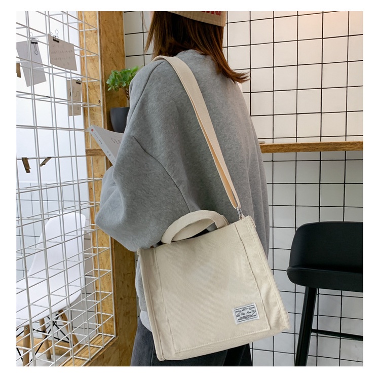 Túi xách đeo chéo bằng vải nhung cotton phong cách vintage thời trang cho nữ