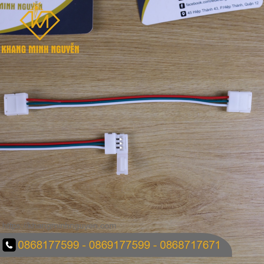 Đầu nối LED RGB 3pin, kẹp nối LED dây RGB 3pin 5V-12V-24V-48V - không dây, có dây, góc L, ngã 3 chữ T, size 8mm ,10mm