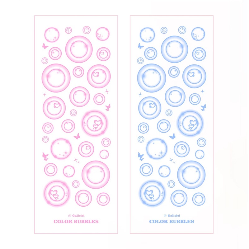 Flowertree 1 Miếng Dán Hình Bong Bóng Nhiều Màu Trang Trí Scrapbook