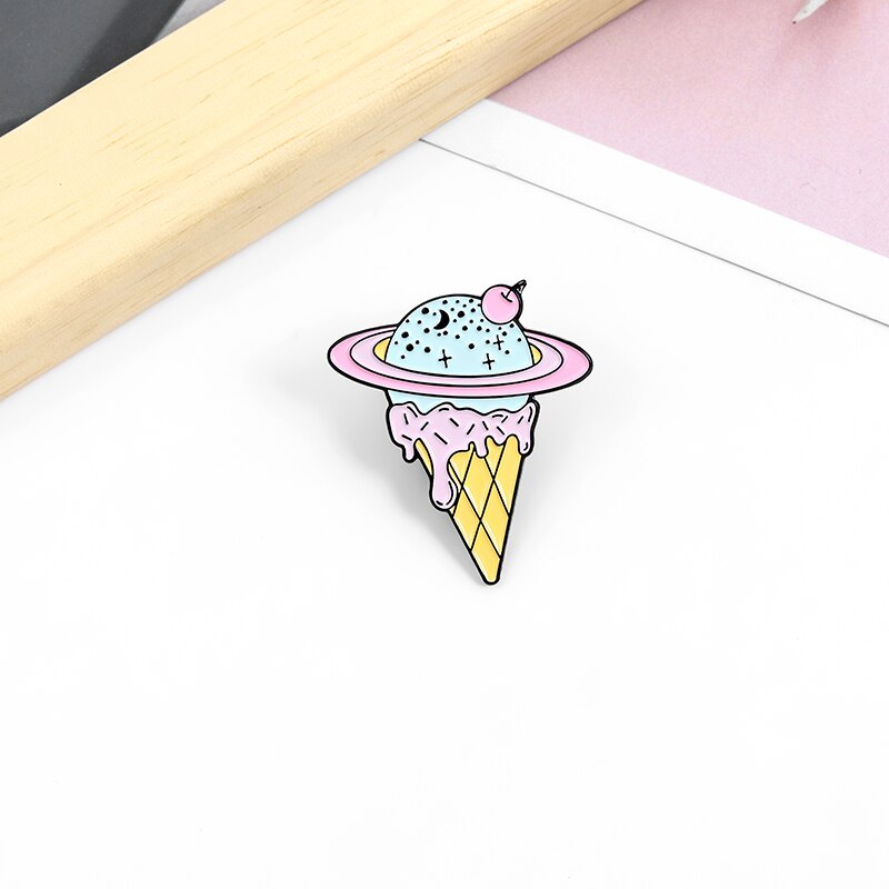 Ghim cài áo hình cây kem hoạt hình dễ thương thời trang