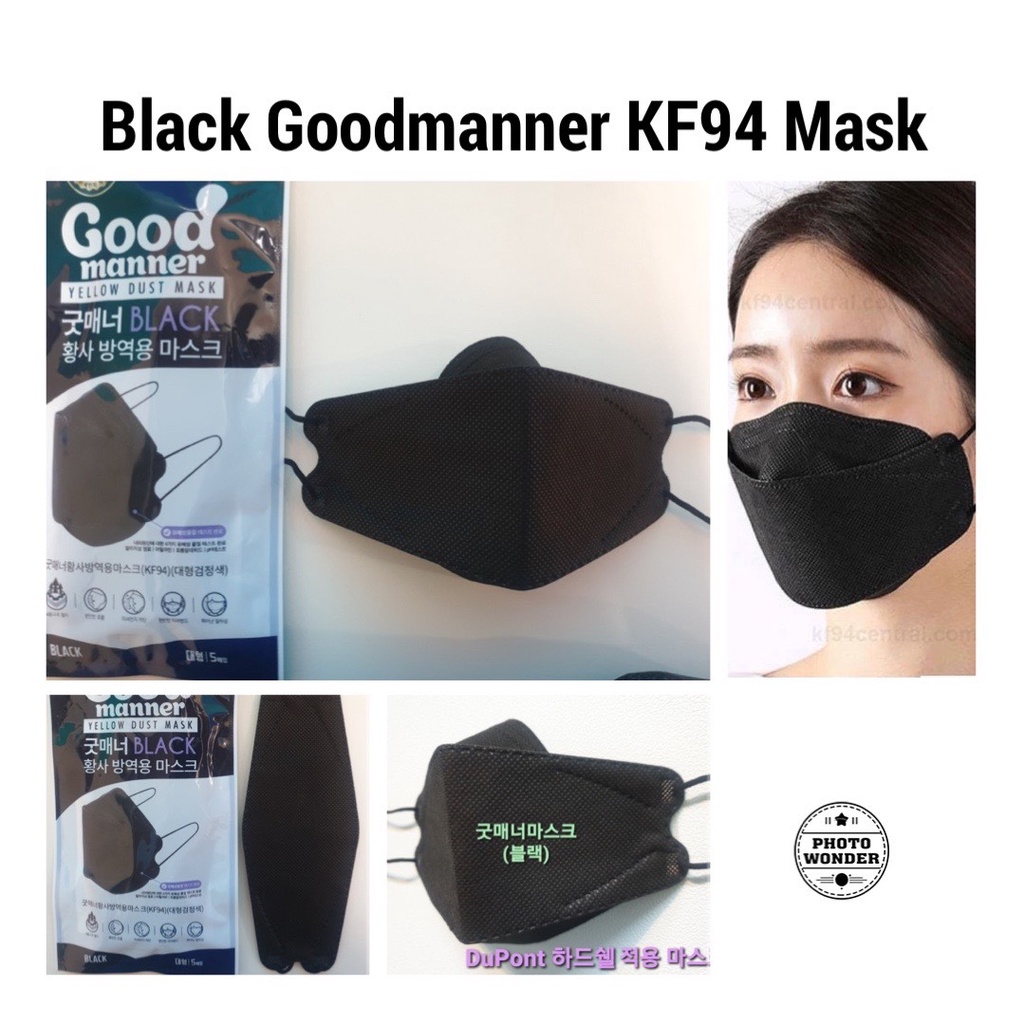 [kf94 color ] Set 1 túi 5 cái Khẩu trang màu kháng khuẩn KF94 Hàn Quốc GOOD MANNER YELLOWUST MASK