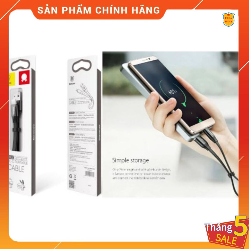 CÁP SẠC NHANH BASEUS NIMBLE USB TYPE C 23CM POKA.STORE