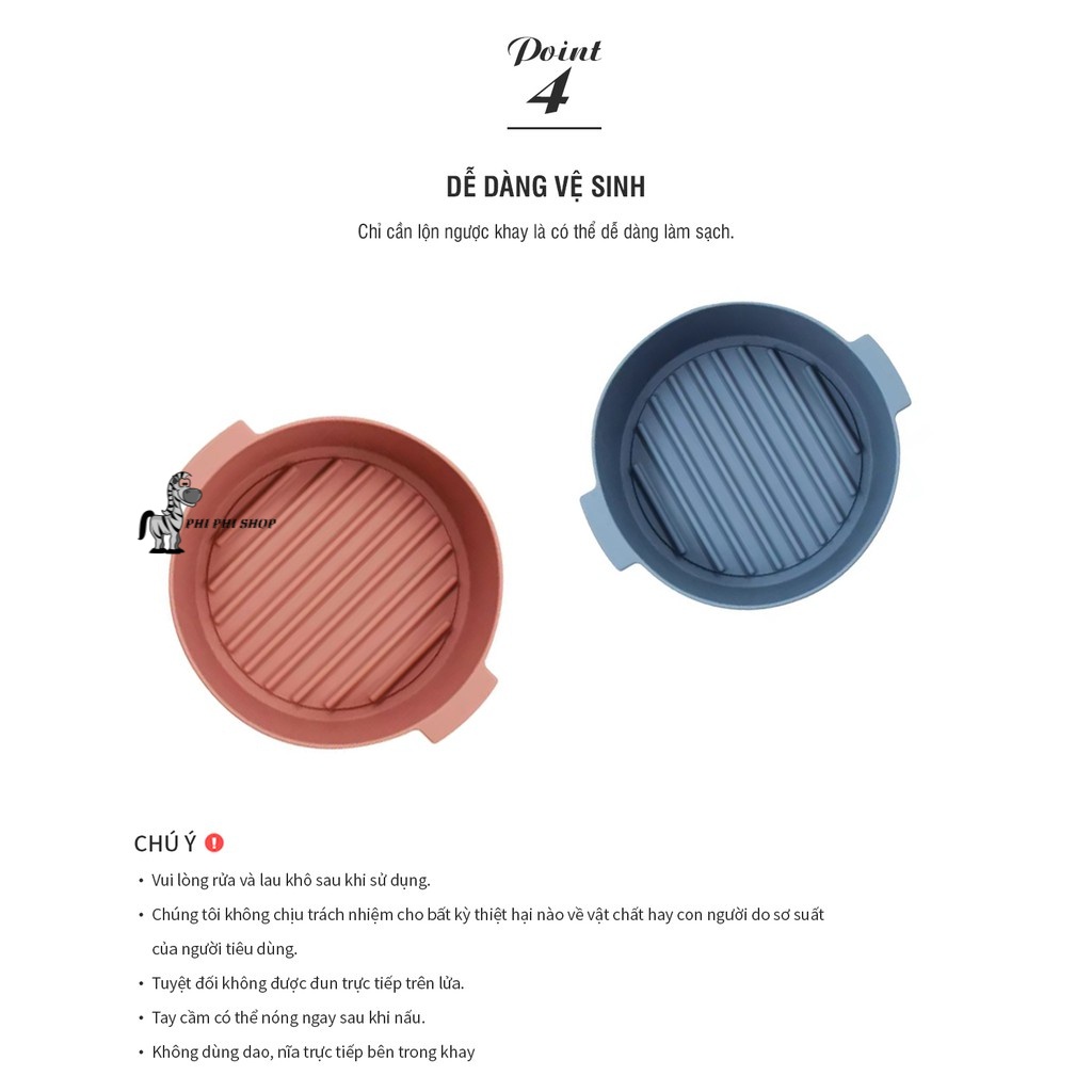 Khay silicone Lock&Lock dùng cho nồi chiên không dầu 3.5L 5L, sử dụng thay thế giấy nến lót CKB002 CKB003