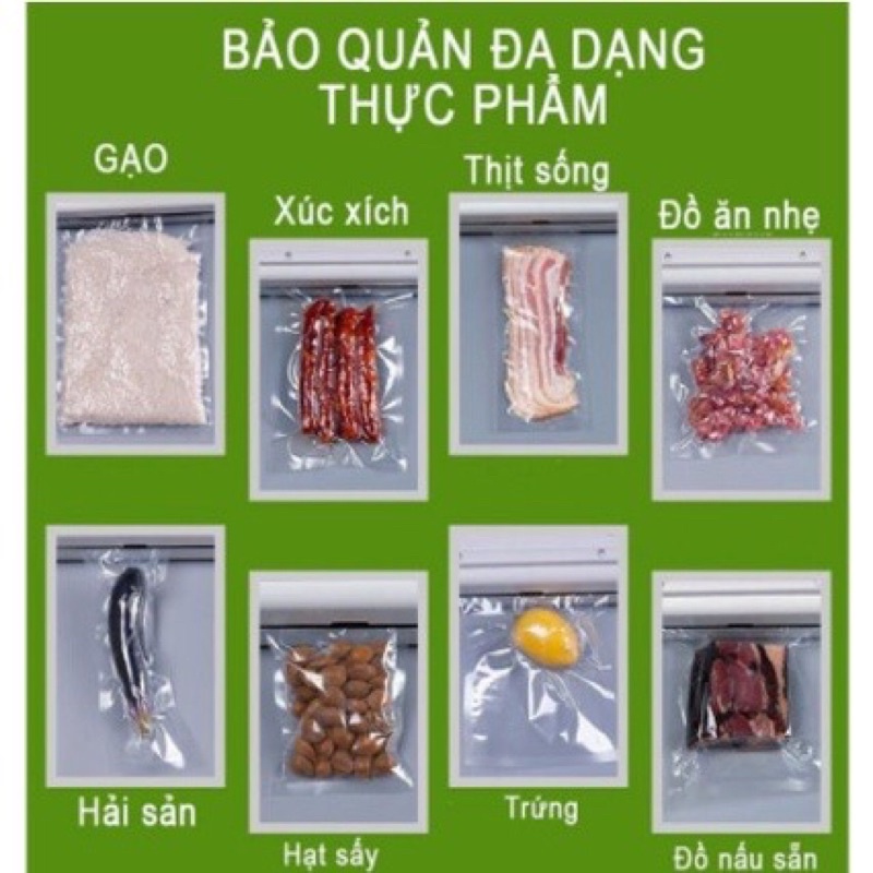 Set 10 túi hút chân không 2 mặt trơn cao cấp