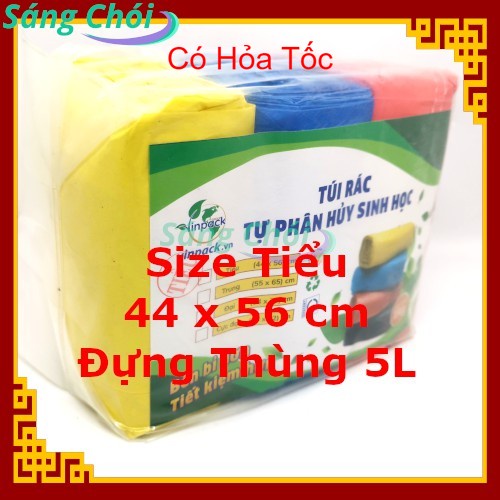 1kg [Size Tiểu 44 x 56 cm Đựng Thùng 5L] Túi Đựng Rác Cuộn Tự Phân Hủy Sinh Học Màu (Túi Rác 3 Cuộn) - Vinpack