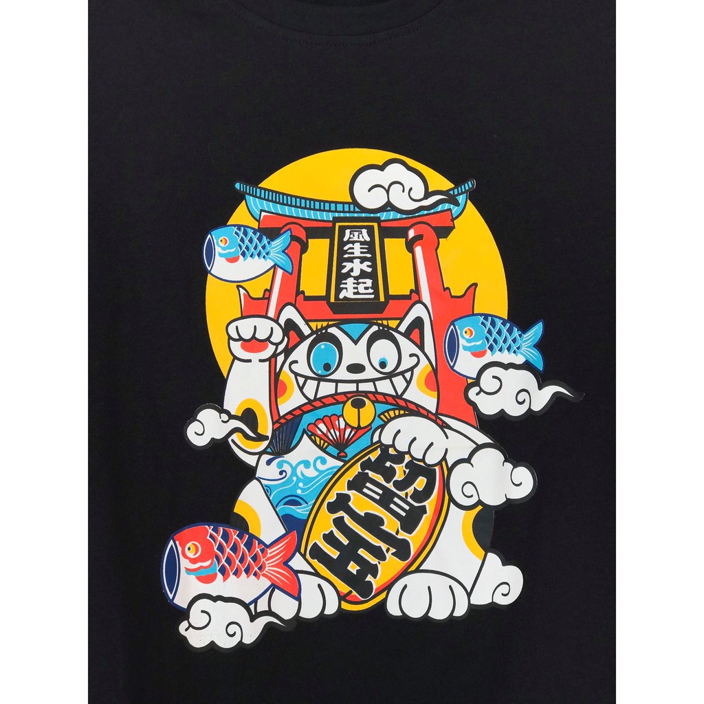 Áo Thun Nam Nữ Tay Lỡ Unisex Phông Trơn Oversize Form Rộng Basic Tee Hình mèo thiên đình siêu đỉnh