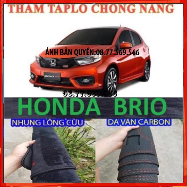 THAM TAPLO DA VÂN GỖ XE HONDA BRIO THẢM LÓT TAPLO 3 LỚP CHỐNG NÓNG XE HƠI Ô TÔ NHUNG LÔNG DA CARBON BẢO HÀNH 12 THÁNG