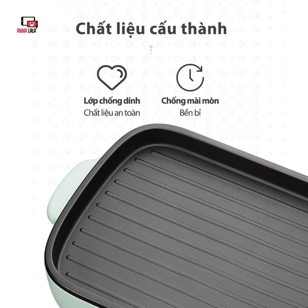 [SẴN] Nồi Lẩu Nướng Đa Năng Bear Bếp Nướng Điện 2 Ngăn dung tích 3Lcông suất 1600W