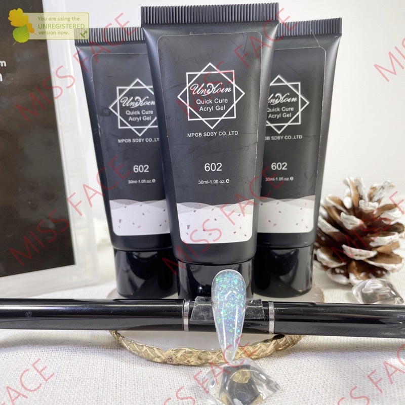 gel gôm nhũ ánh xanh mã 602